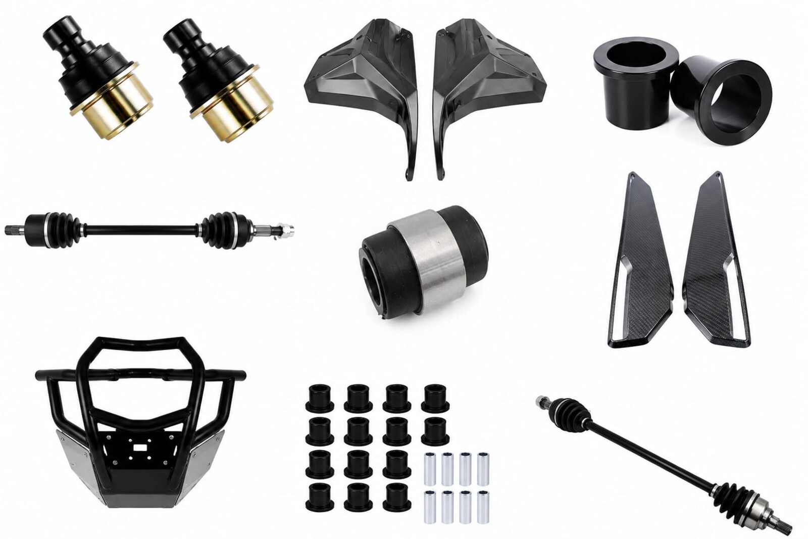 DMR Off Road parts and accessories range - ball joints, axles, bumpers, panels and bushing kits